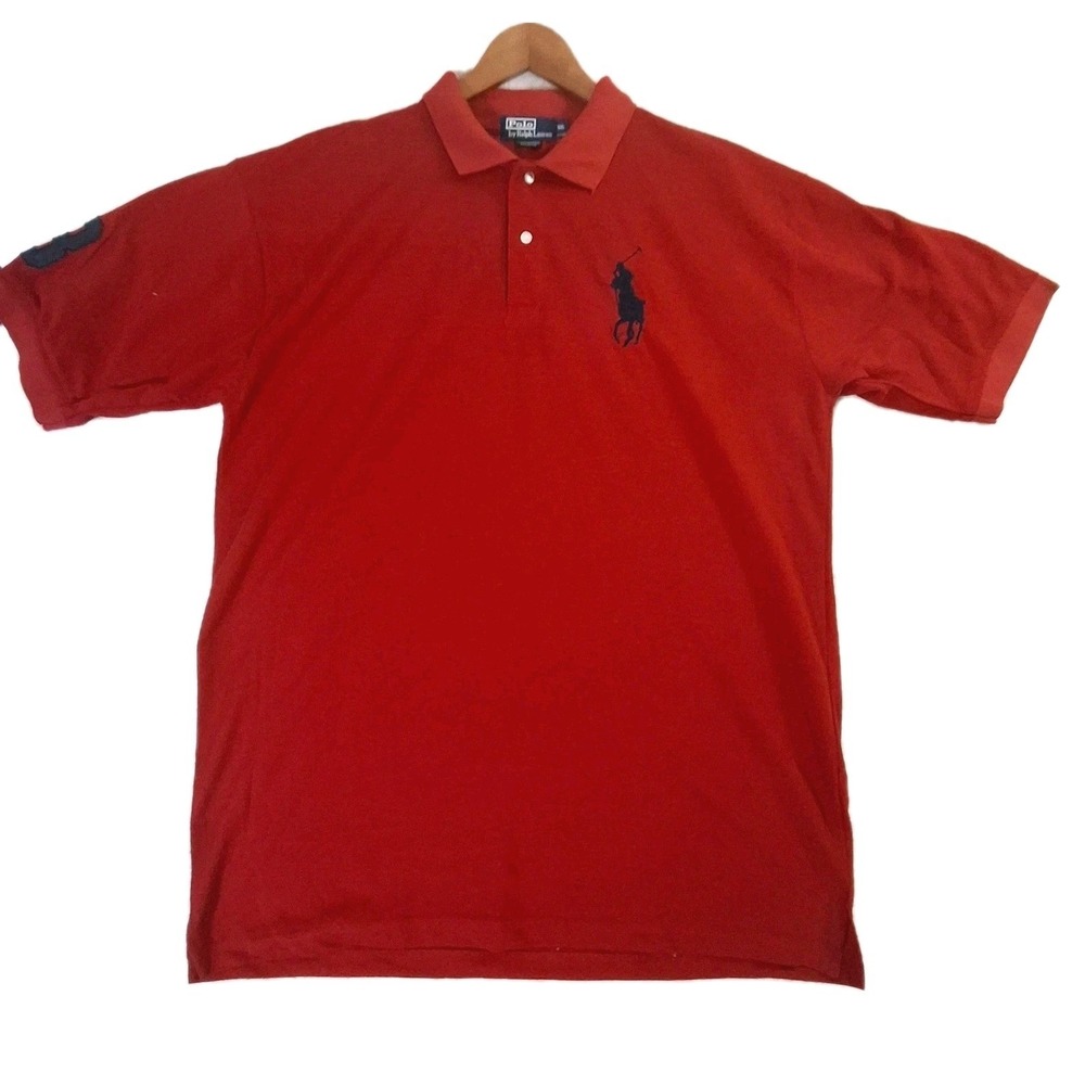 Polo Ralph Lauren Mens 2XL* Red Big‎ Pony Short Sleeve Cotton Mesh Polo Shirt